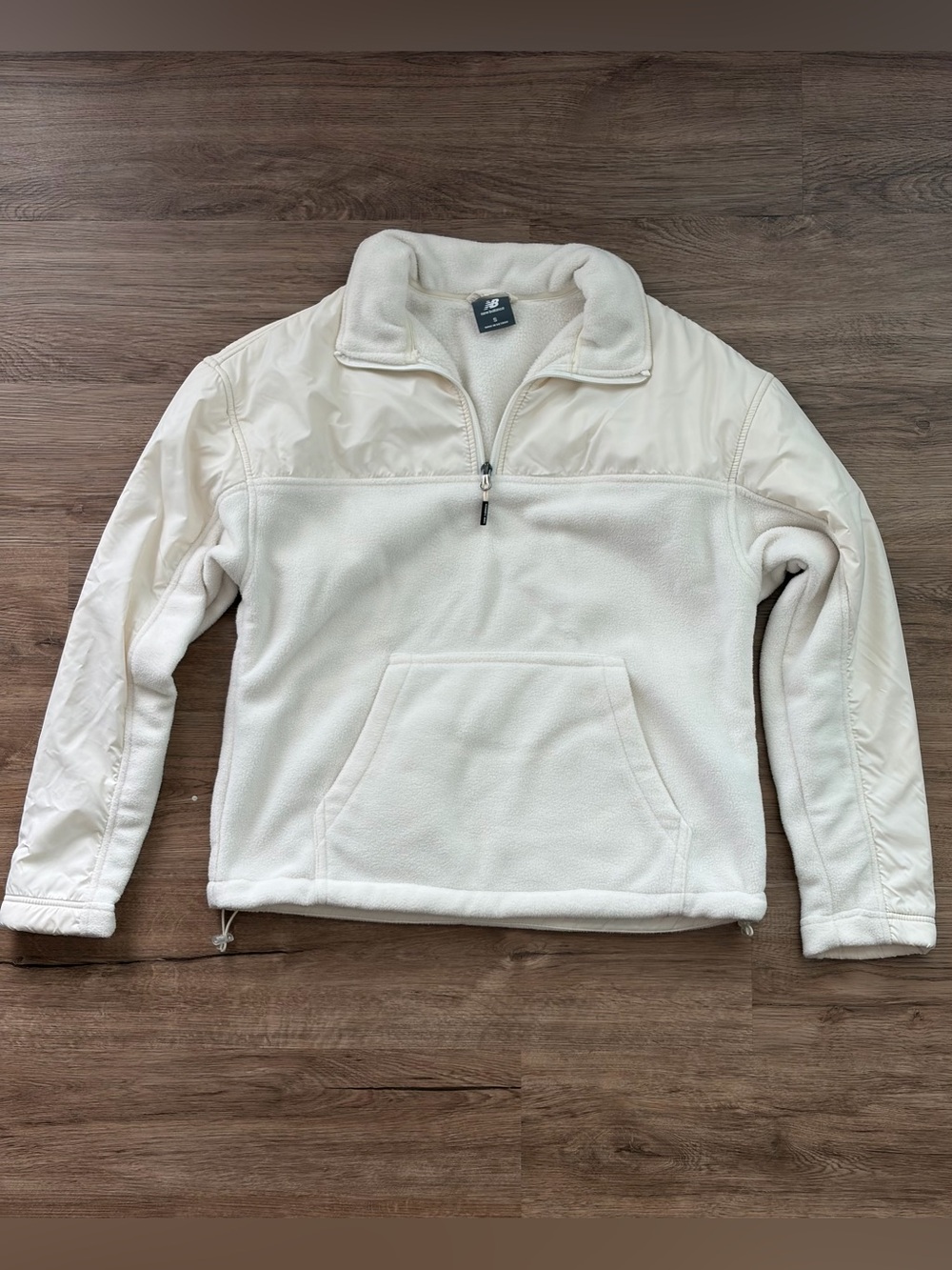 New Balance Cream Half-Zip Fleece Pullover Jacket Size S